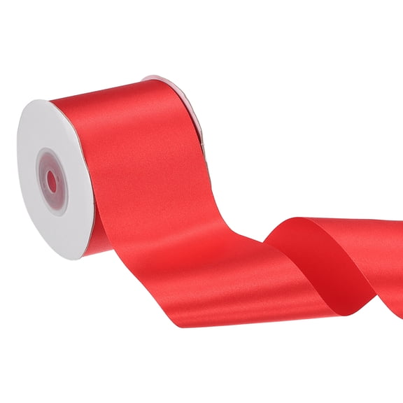 Uxcell Double Faced Red Satin Ribbon, ('2-1/2" x 25 Yards), Solid Fabric Ribbon, Suit for Gift Wrapping/Crafts/Wedding/Decoration/Bows/Bouquet/Floral/Arrangement