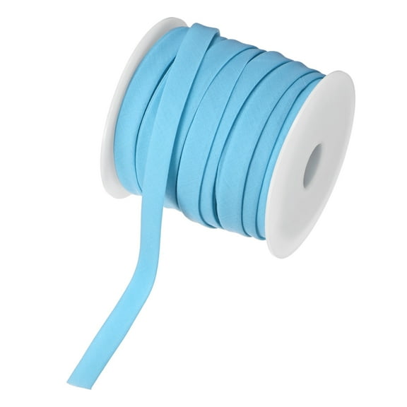 Double Fold Bias Tape , 1/2 Inch x 25 Yard Piping Trim Fabric Binding Tape for Sewing, Apply to Seaming, Hemming, Binding, Quilting, DIY Craft Accessories (Light Blue)