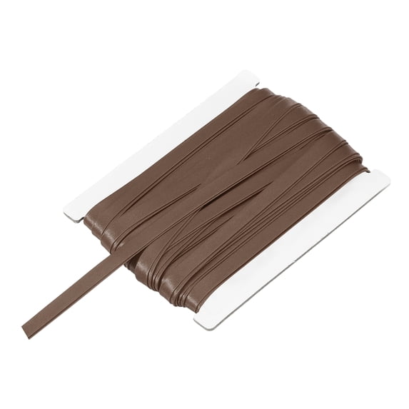 Uxcell Double Fold Bias Tape 1/3 inch x 12 Yards Satin Pre-fold Tape Brown