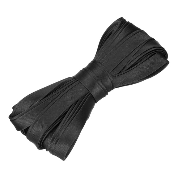 Uxcell Double Fold Bias Tape 2/5 Inch x 5.5 Yards Satin Pre-fold Tape Black