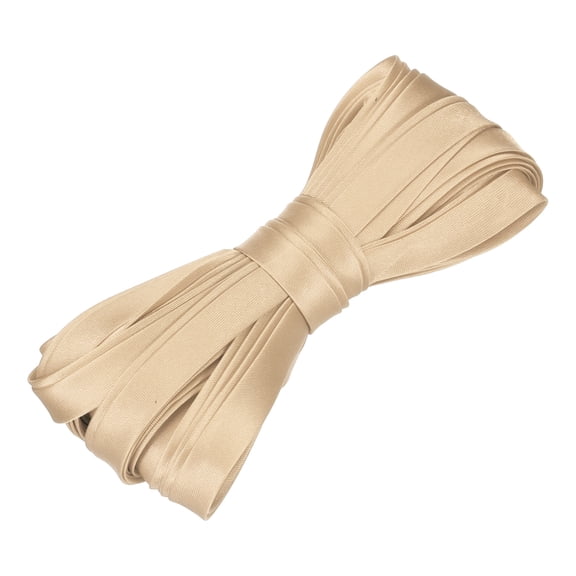 Uxcell Double Fold Bias Tape 2/5 Inch x 5.5 Yards Satin Pre-fold Tape Beige