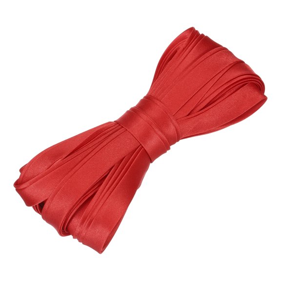 Uxcell Double Fold Bias Tape 2/5 Inch x 5.5 Yards Satin Pre-fold Tape Red53