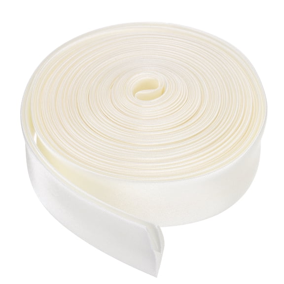 Uxcell Double Fold Bias Tape 4/5" x 5.5 Yards Satin Pre-fold Tape Beige White