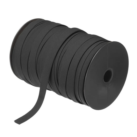 Uxcell 1/2" Double Fold Bias Tape Polyester Continuous Bulk Bias Tape for Sewing Seaming Black 100 Yards