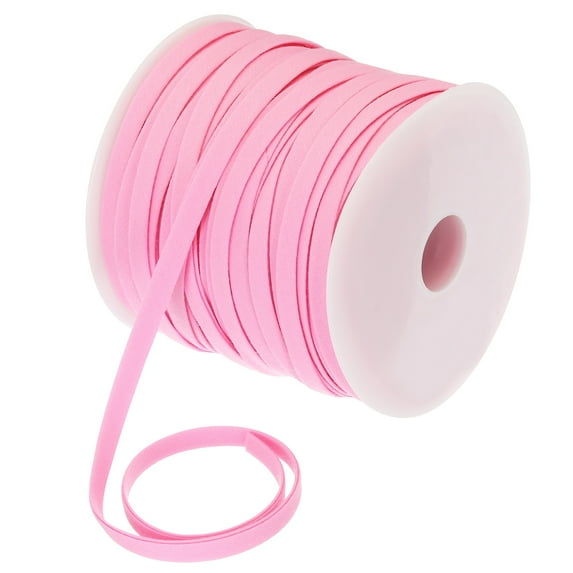 Uxcell Polyester Cotton Double Fold Bias Tape Continuous Bulk Bias Tape For Sewing Trimming Pink 1/4" x 55 Yard