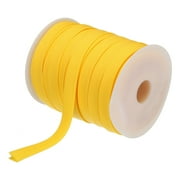 Uxcell Polyester Cotton Double Fold Bias Tape Continuous Bulk Bias Tape For Sewing Trimming Yellow 1/2" x 55 Yard