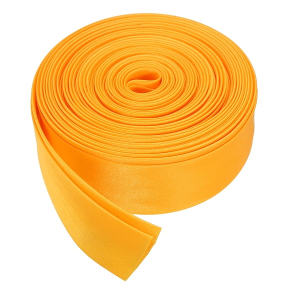 Uxcell Double Fold Bias Tape for Sewing, 1 Inch x 5.5 Yards Satin Bias Binding Tape Continuous Bulk for Quilting Blanket Binding Seaming Hemming Fabric Piping DIY Craft, Gold Yellow