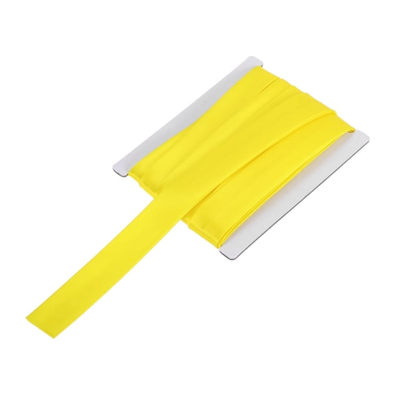 Uxcell Double Fold Bias Tape for Sewing 3/4 Inch x 6 Yards Satin Pre-fold Continuous Binding Tape for Seaming Quilting Hemming Binding DIY Crafts, Yellow