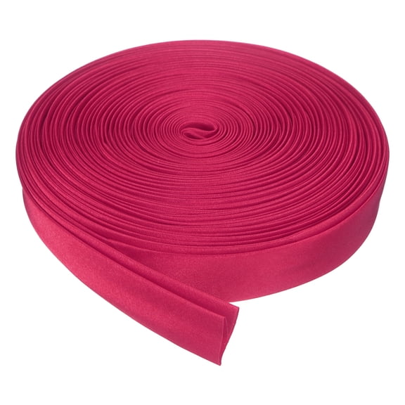 Uxcell Double Fold Bias Tape for Sewing, 3/4 Inch x 10 Yards Satin Bias Binding Tape Continuous Bulk for Quilting Blanket Binding Seaming Hemming Fabric Piping DIY Craft, Rose Red