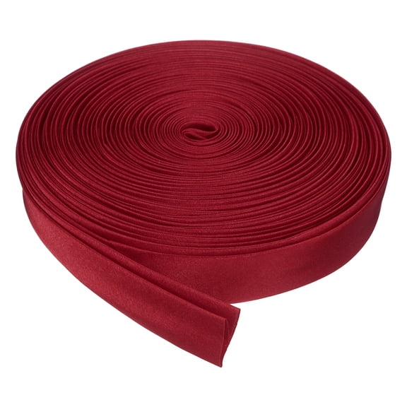 Uxcell Double Fold Bias Tape for Sewing, 3/4 Inch x 10 Yards Satin Bias Binding Tape Continuous Bulk for Quilting Blanket Binding Seaming Hemming Fabric Piping DIY Craft, Dark Red