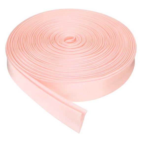 Uxcell Double Fold Bias Tape for Sewing, 3/4 Inch x 10 Yards Satin Bias Binding Tape Continuous Bulk for Quilting Blanket Binding Seaming Hemming Fabric Piping DIY Craft, Light Pink