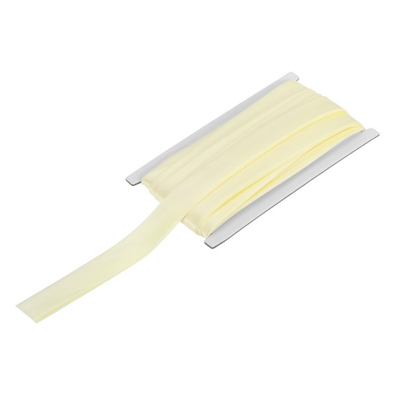 Uxcell Double Fold Bias Tape for Sewing 3/4 Inch x 12 Yards Satin Pre-fold Continuous Binding Tape for Seaming Quilting Hemming Binding DIY Crafts, Beige White