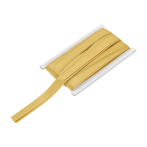 Uxcell Double Fold Bias Tape for Sewing 3/4 Inch x 12 Yards Satin Pre-fold Continuous Binding Tape for Seaming Quilting Hemming Binding DIY Crafts, Gold Tone
