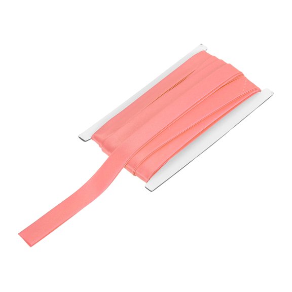 Uxcell Double Fold Bias Tape for Sewing 3/4 Inch x 12 Yards Satin Pre-fold Continuous Binding Tape for Seaming Quilting Hemming Binding DIY Crafts, Light Red