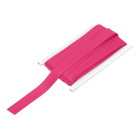 Uxcell Double Fold Bias Tape for Sewing 3/4 Inch x 12 Yards Satin Pre-fold Continuous Binding Tape for Seaming Quilting Hemming Binding DIY Crafts, Rose Red