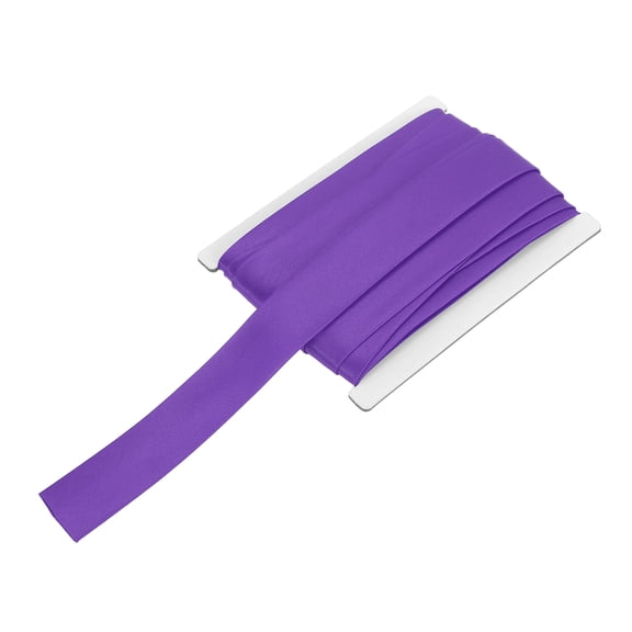 Uxcell Double Fold Bias Tape for Sewing 3/4 Inch x 6 Yards Satin Pre-fold Continuous Binding Tape for Seaming Quilting Hemming Binding DIY Crafts, Purple