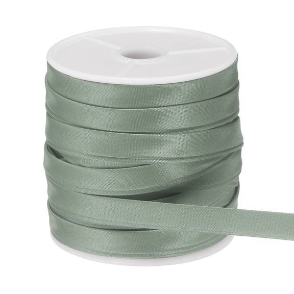Uxcell Double Fold Bias Tape for Sewing, 3/8 Inch x 25 Yards Satin Bias Binding Tape Continuous Bulk for Quilting Binding Seaming Hemming Fabric Piping DIY Craft, Dark Gray