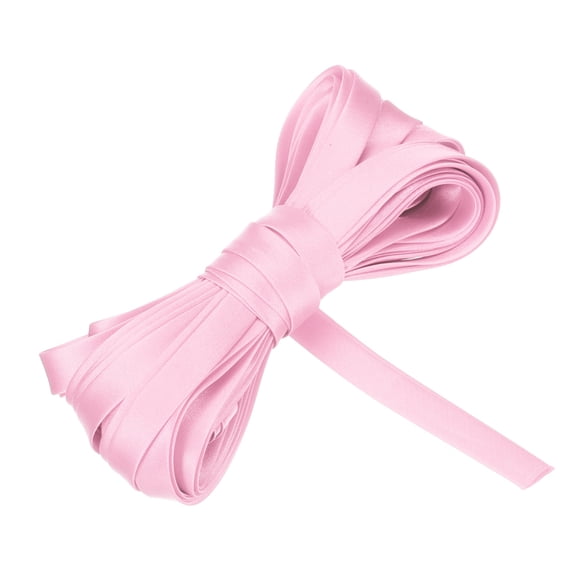 Uxcell Double Fold Bias Tape for Sewing 3/8 Inch x 5.5 Yards Satin Pre-fold Continuous Binding Tape for Seaming Quilting Hemming Binding DIY Crafts, Flower Pink