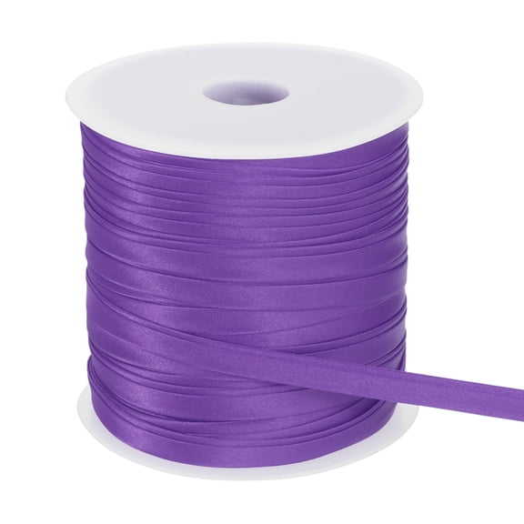 Uxcell Double Fold Bias Tape for Sewing, 3/8 Inch x 55 Yards Satin Bias Binding Tape Continuous Bulk for Quilting Binding Seaming Hemming Fabric Piping DIY Craft, Purple