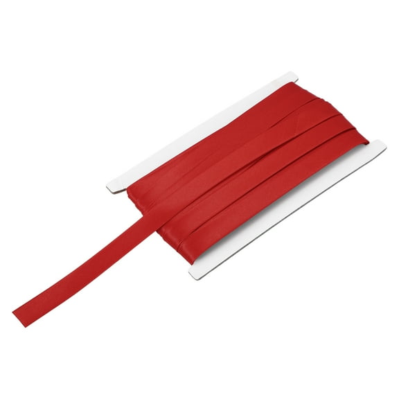 Uxcell Double Fold Bias Tape for Sewing 5/8 Inch x 12 Yards Satin Pre-fold Continuous Binding Tape for Seaming Quilting Hemming Binding DIY Crafts, Red