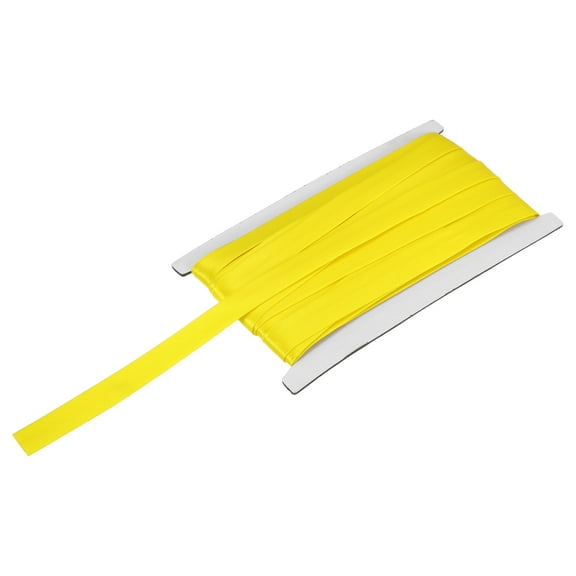 Uxcell Double Fold Bias Tape for Sewing 5/8 Inch x 12 Yards Satin Pre-fold Continuous Binding Tape for Seaming Quilting Hemming Binding DIY Crafts, Yellow