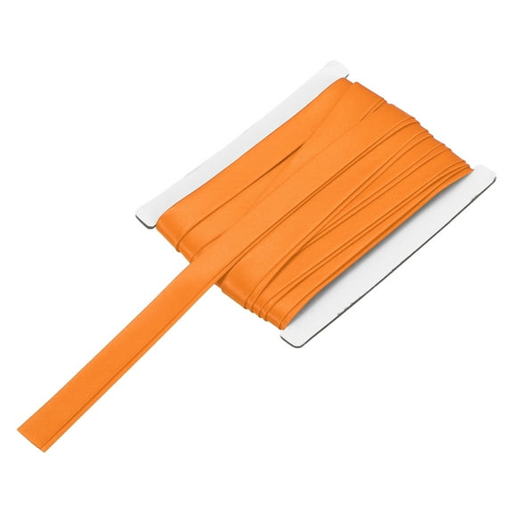 Uxcell Double Fold Bias Tape for Sewing 5/8 Inch x 6 Yards Satin Pre-fold Continuous Binding Tape for Seaming Quilting Hemming Binding DIY Crafts, Orange