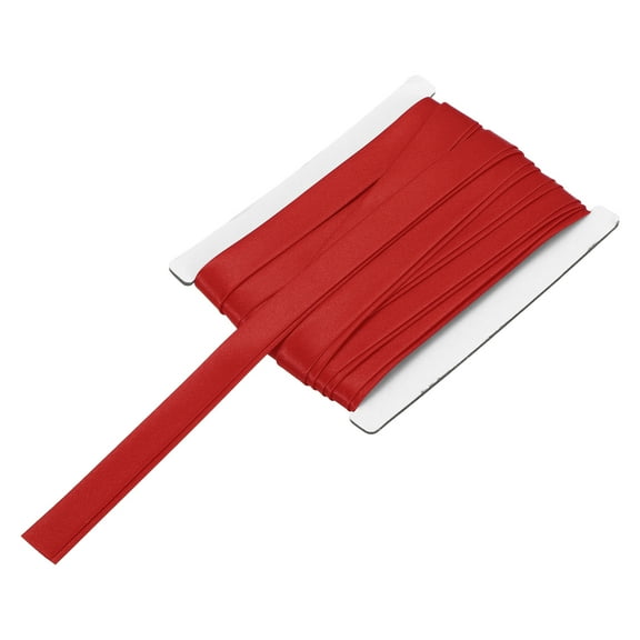 Uxcell Double Fold Bias Tape for Sewing 5/8 Inch x 6 Yards Satin Pre-fold Continuous Binding Tape for Seaming Quilting Hemming Binding DIY Crafts, Red