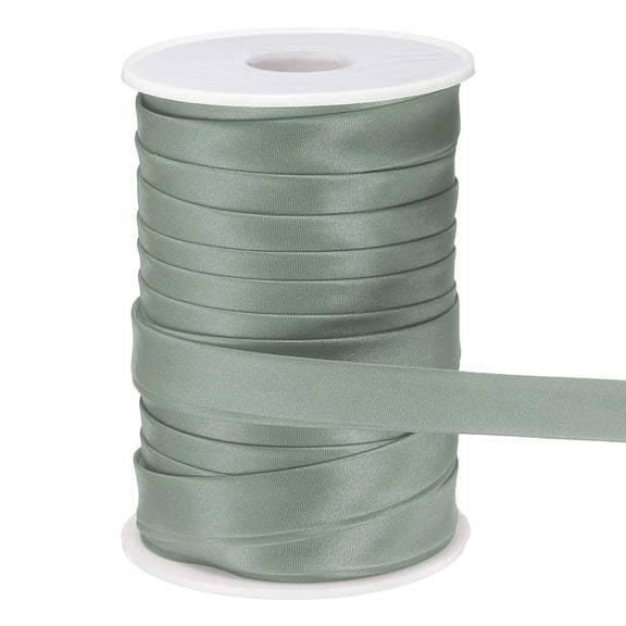 Uxcell Double Fold Bias Tape for Sewing 5/8 inch x 25 Yards Satin Pre-fold Continuous Binding Tape for Seaming Quilting Hemming Binding DIY Crafts, Dark Gray
