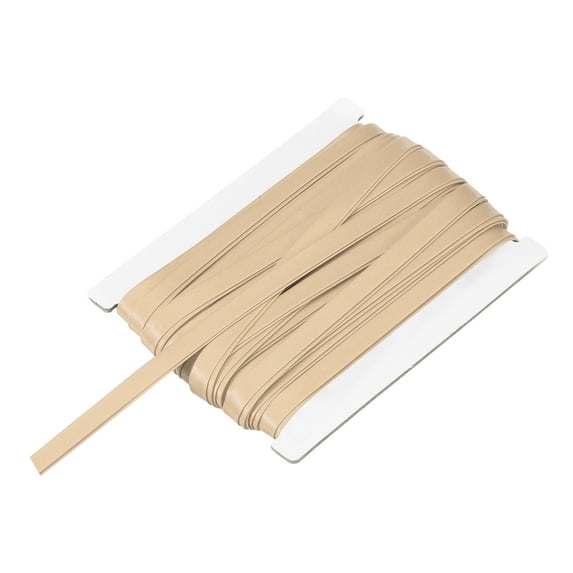 Uxcell Double Fold Bias Tape 1/3 inch x 12 Yards Satin Pre-fold Tape Light Brown