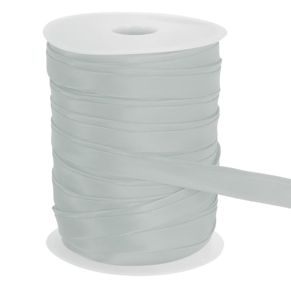Uxcell Double Fold Bias Tape for Sewing 3/5 Inch x 55 Yards Satin Tape Silver Gray