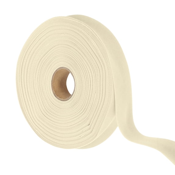 Uxcell Double Fold Bias Tape for Sewing Quilt Binding Cotton Bias Tape Double Fold Beige 0.98 inch