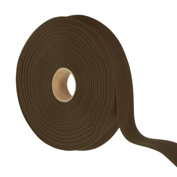 Uxcell Double Fold Bias Tape for Sewing, Quilt Binding Cotton Bias Tape Double Fold Brown 0.98 inch