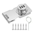 thumbnail image 1 of Uxcell Double Hole Cabinet Combination Lock  Door Lock Cabinet Password Hasp Locks with 3 Digit Password Silver, 1 of 6