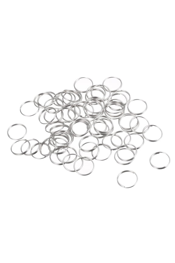 Carbon Steel Double Loops Split Rings Silver Tone Small Round Key Ring Parts 120 Pcs 12mm