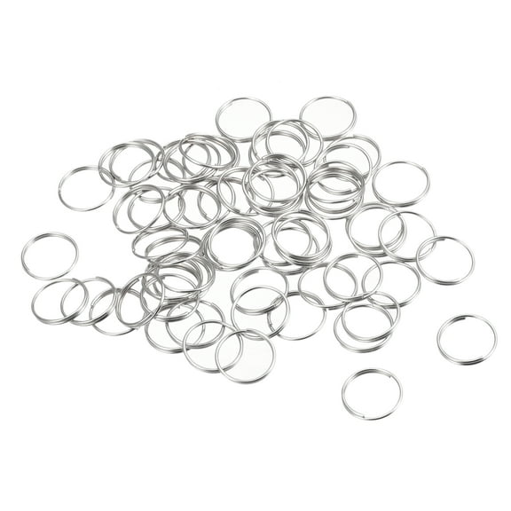Uxcell Double Loops Split Rings, 12mm Small Round Key Ring Parts for DIY 48 Pack