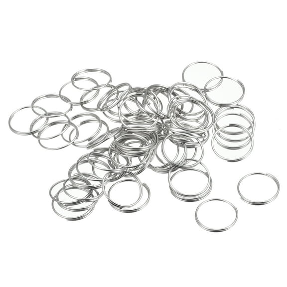 Uxcell Double Loops Split Rings, 14mm Small Round Key Ring Parts for DIY 48 Pack