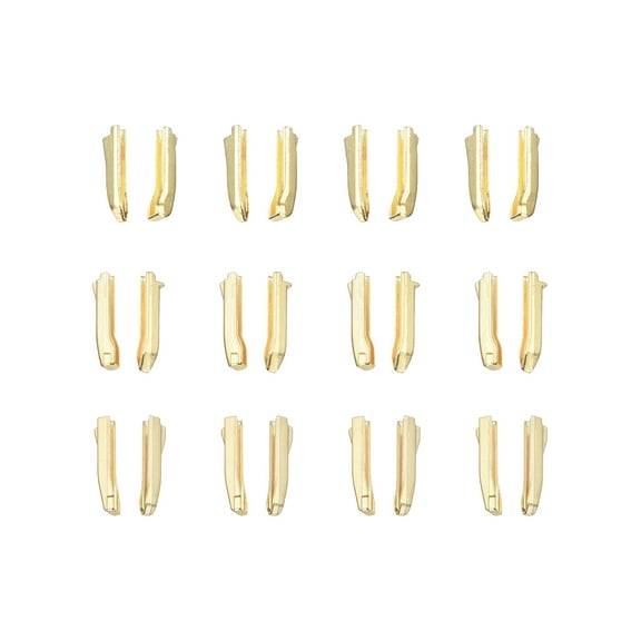 Uxcell Double Open Zipper Repair Latch Kits, 3Sizes Insert Pins Two-Way Separating Zippers, Light Gold 12 Pairs