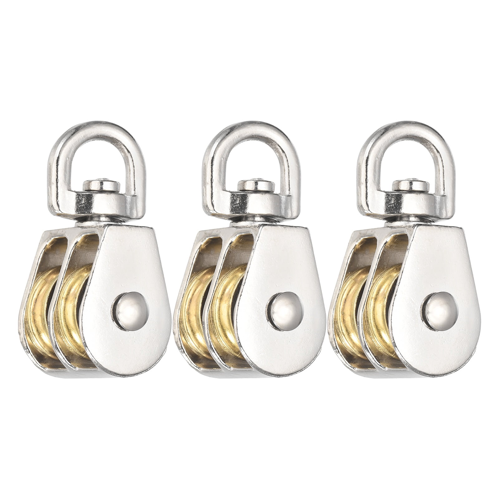 Stackable Pulleys Uxcell Double Pulley Block, (Loading 500KG, 48mm / 1.89 Inch Length ...