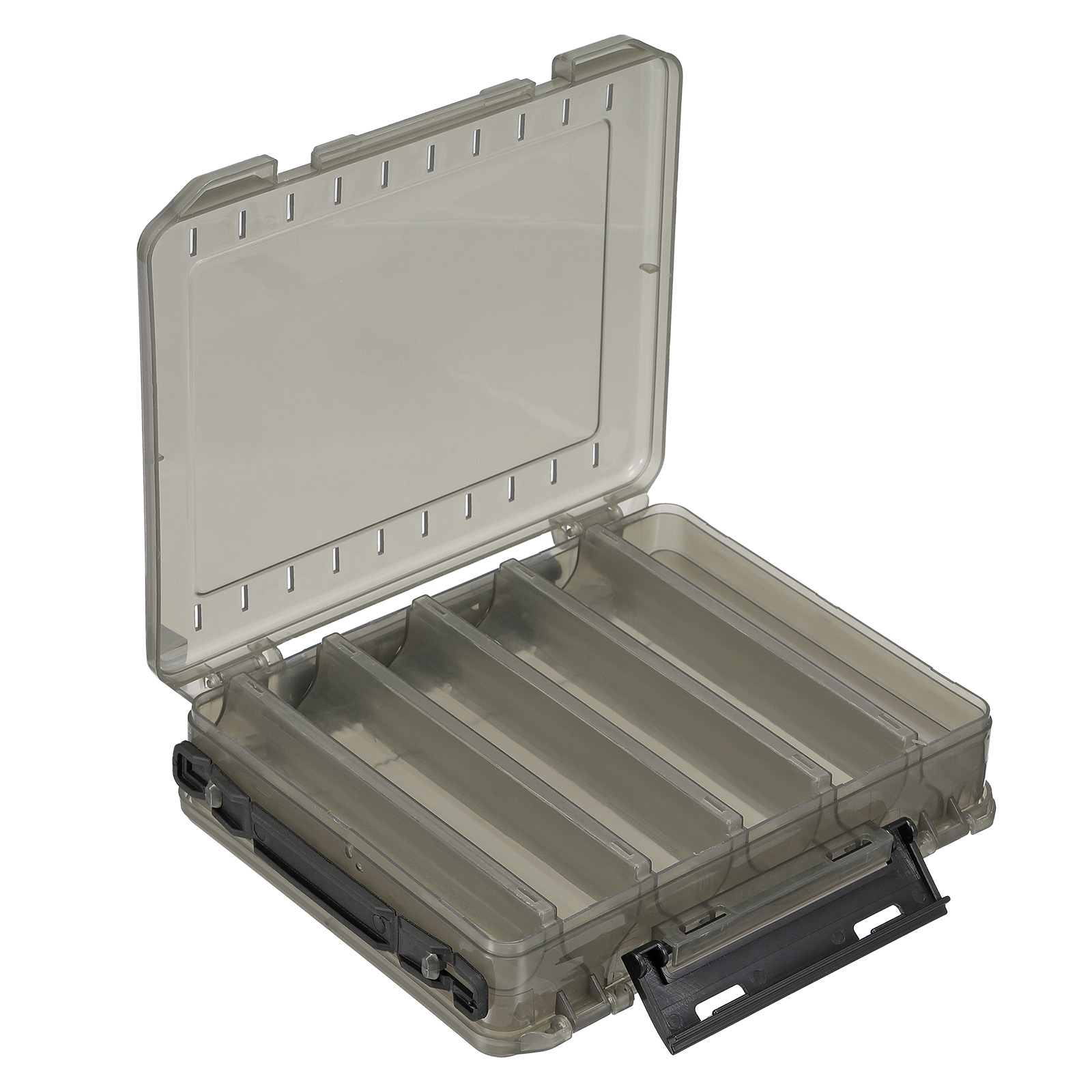 Uxcell Double Sided Fishing Lure Storage Box Fish Tackle Container, Gray