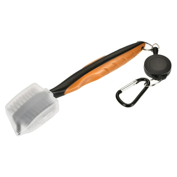 Uxcell Double Sided Retractable Cord Clip Cover Dust Groove Cleaner Golf Club Brush Orange
