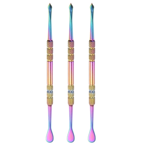 Uxcell Double Sided Wax Clay Sculpting Tool Smoother Knife 4.57" Length Titanium Color 3 Pack