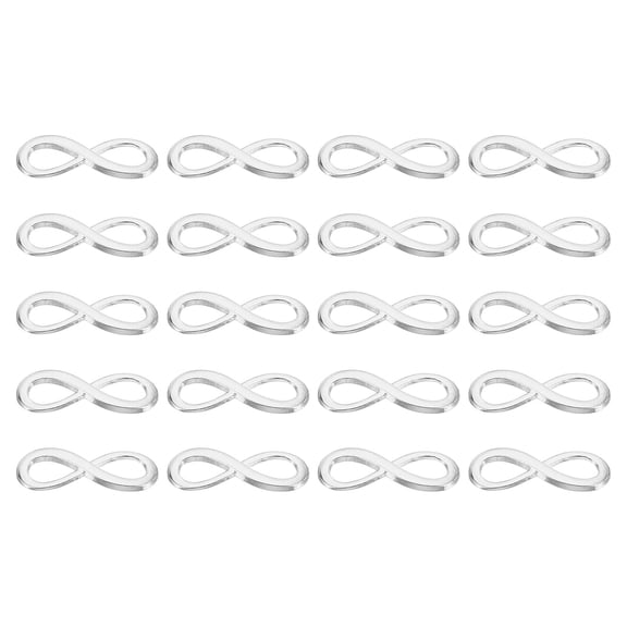 Uxcell Double Symbol Charm Connectors Alloy Double 8 Linker Pendant, Silver, 100Pack