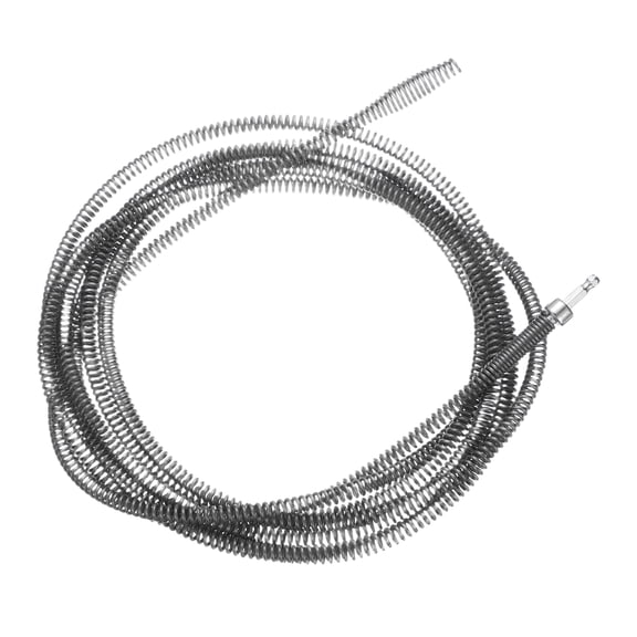 Uxcell Drain Cable 2/5" (10mm) Dia. 16.5ft Drain Cleaning Auger Cables with Drill Connector Flexible Spring Unclog Hair for Sink