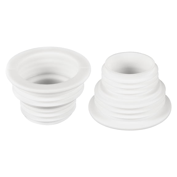 Uxcell Drain Pipe Seal Hose Silicone Plug Sewer Sealing Ring Connector, White 2 Pack