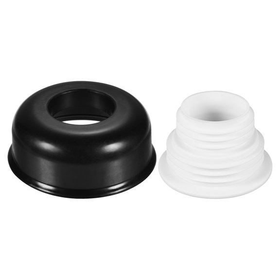 Uxcell Drain Pipe Seal Hose Silicone Plug Sewer Sealing Ring Connector with Decorative Cover, Black White 1 Set