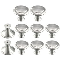 Uxcell Drawer Cabinet Door Round Pull Knobs 0.9" Dia Metal Silver Tone 10 Pack