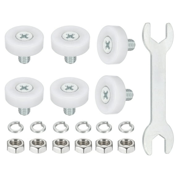 Uxcell Drawer Rollers Wheel Cabinet Positioning Sliding with Screw Washer Wrench for Document Cabinets DIY Replacement Parts 0.75"