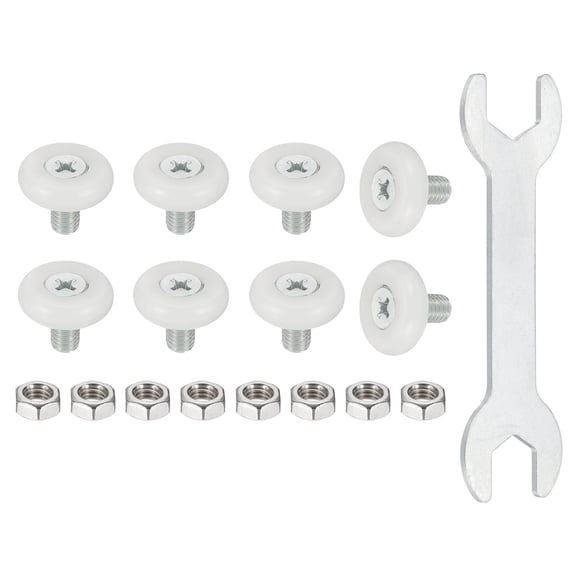 Uxcell Drawer Rollers Wheel Cabinet Positioning Sliding with Screw Wrench for Drawers 0.75"