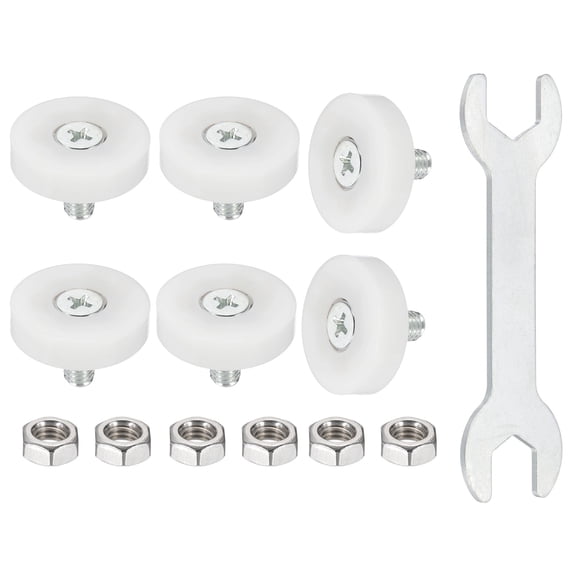 Uxcell Drawer Rollers Wheel Cabinet Positioning Sliding with Screw Wrench for File Drawers DIY Replacement Parts 1.02"