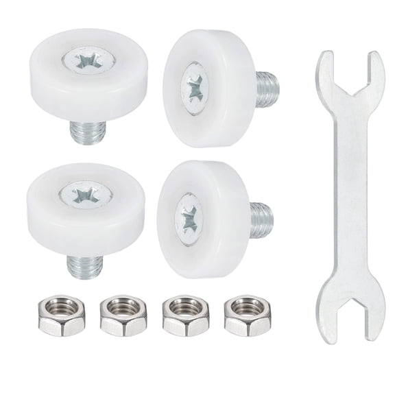 Uxcell Drawer Rollers Wheel Cabinet Positioning Sliding with Screw Wrench for Files Documents Drawers 0.75"